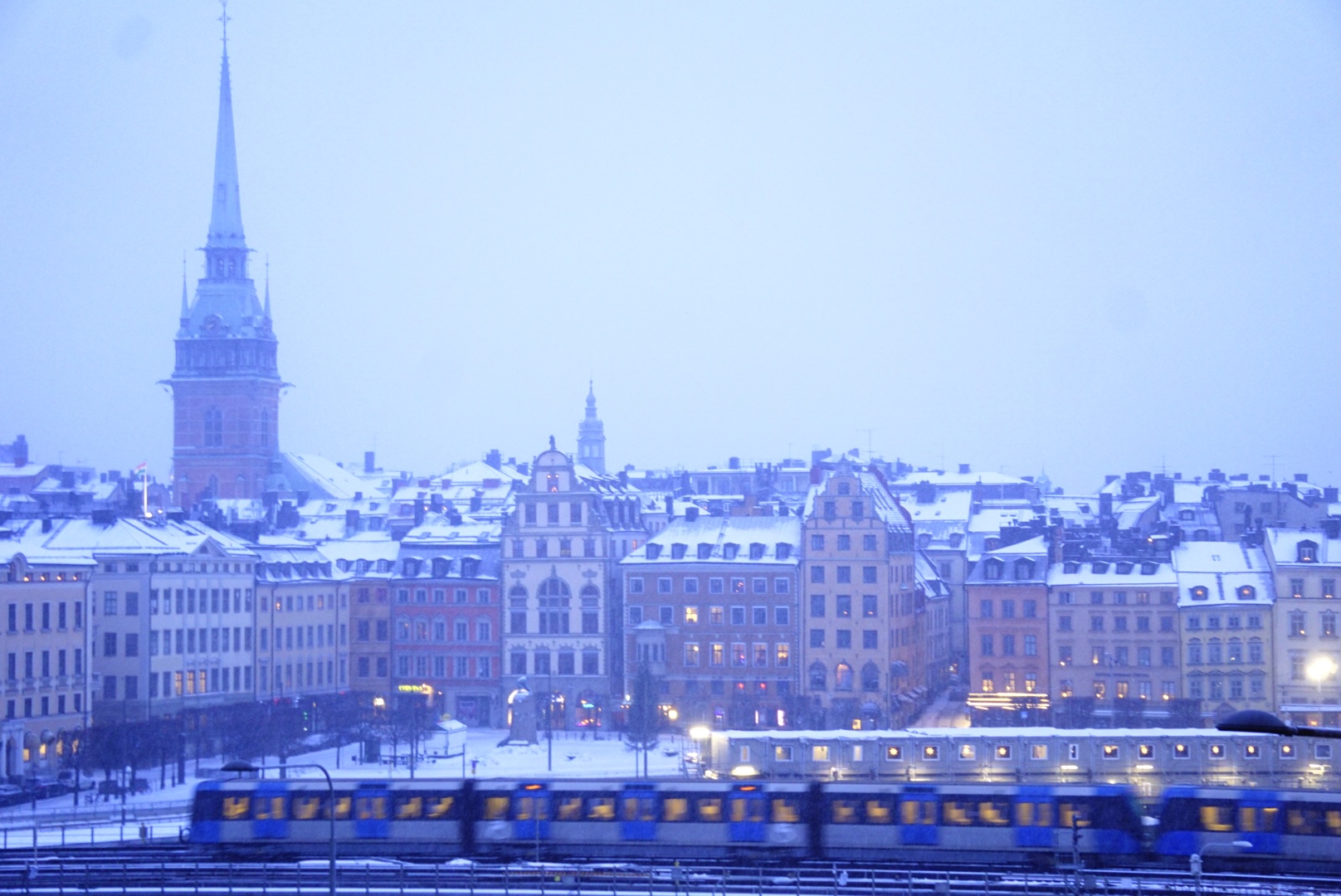 A Winter City in Blue